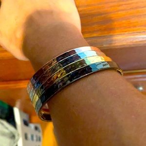 Mixed metal set of bangle bracelets